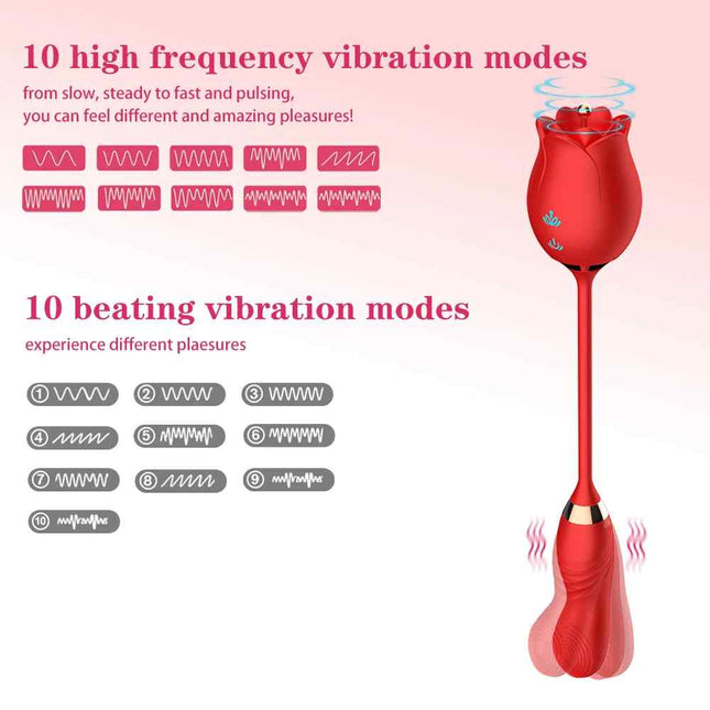 10 Vibration Modes Thrusting Rose Vibrator