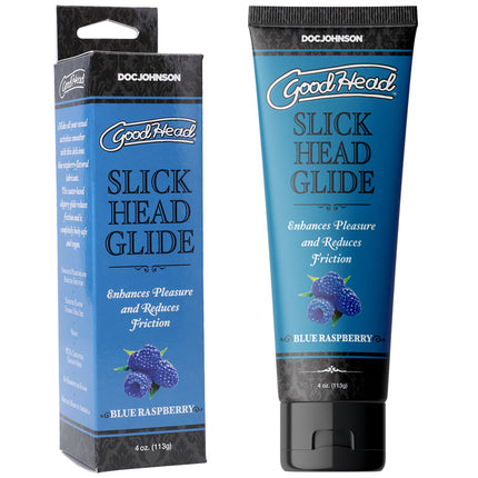 GoodHead Slick Head Glide Blue Raspberry Flavoured Lubricant - 120 ml Tube with Box