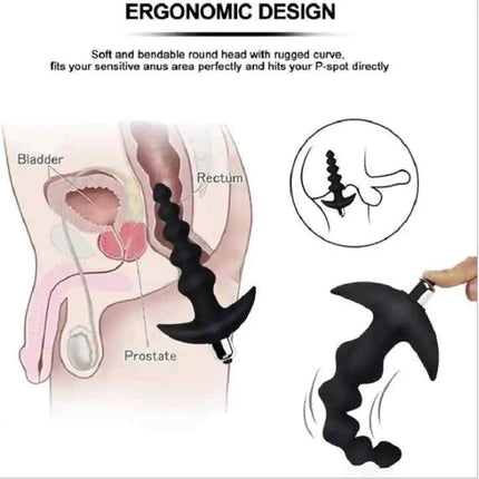 16 Function Rechargeable Bendable Vibrating Anal Bead Insert Diagram