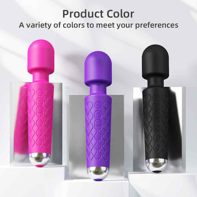 20 Vibrating Patterns Wand Massager Pink, Purple and Black