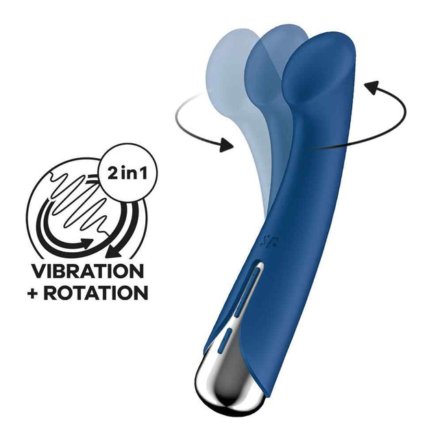 2 in 1 Satisfyer Blue Spinning G Spot Vibrator