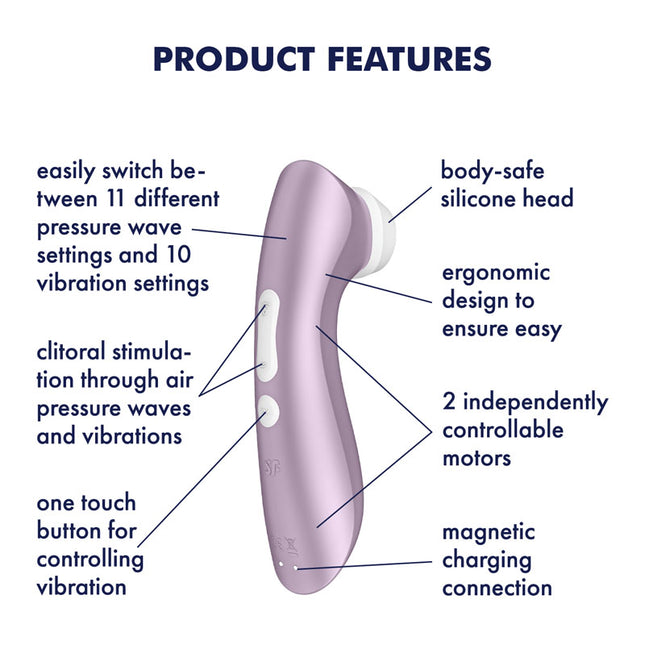 Satisfyer Pro 2 Plus 6.5 Inch Air Pulse Clitoral Stimulator