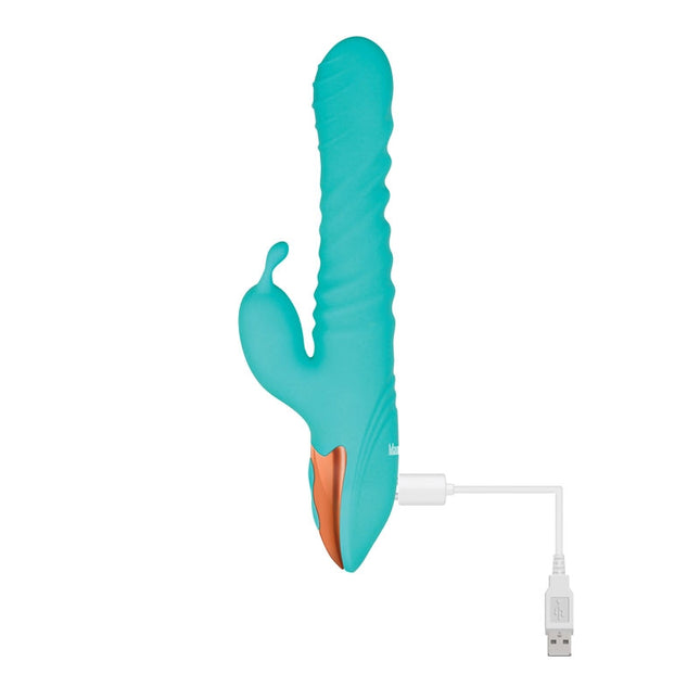 Adam & Eve Heat Me Up Warming Rabbit Thruster Vibrator Charging