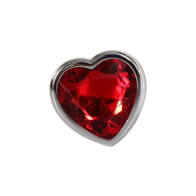 Adam & Eve Red Heart Gem Anal Plug - Small Heart