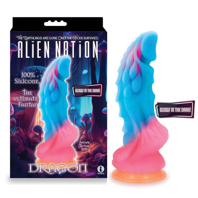 Alien Nation - Glow Dragon Dildo with Box