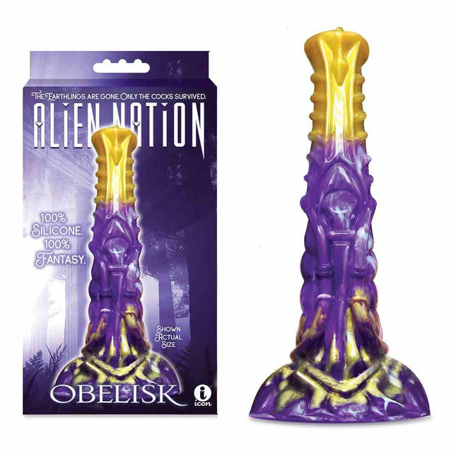 Alien Nation - Obelisk Purple Fantasy Dildo & Box