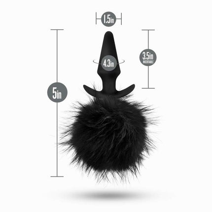 Anal Adventures Platinum Rabbit Tail Plug Black Size Chart