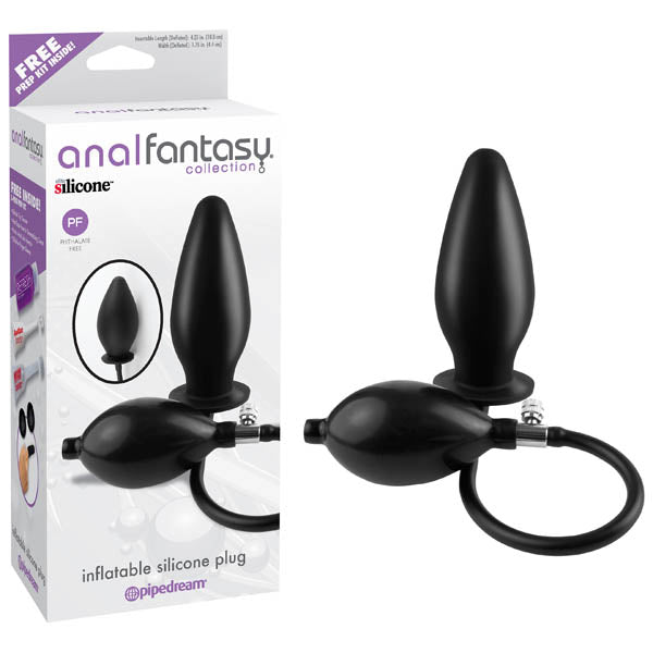 Anal Fantasy Collection Inflatable Silicone Plug Black