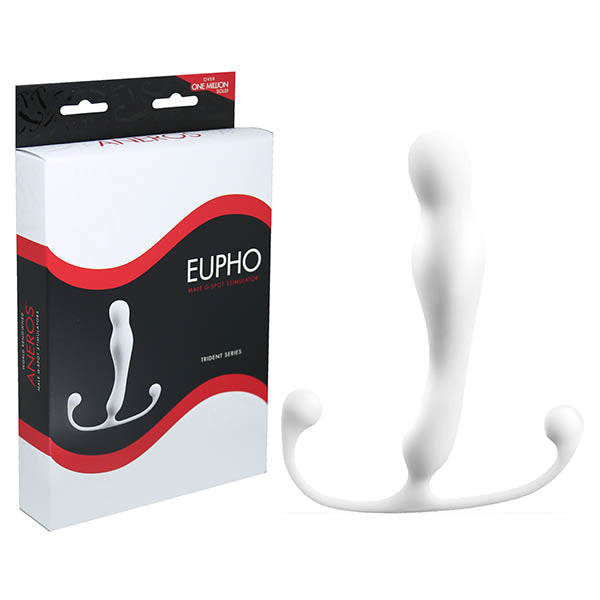 Aneros Eupho Trident White Prostate Massager with White Case