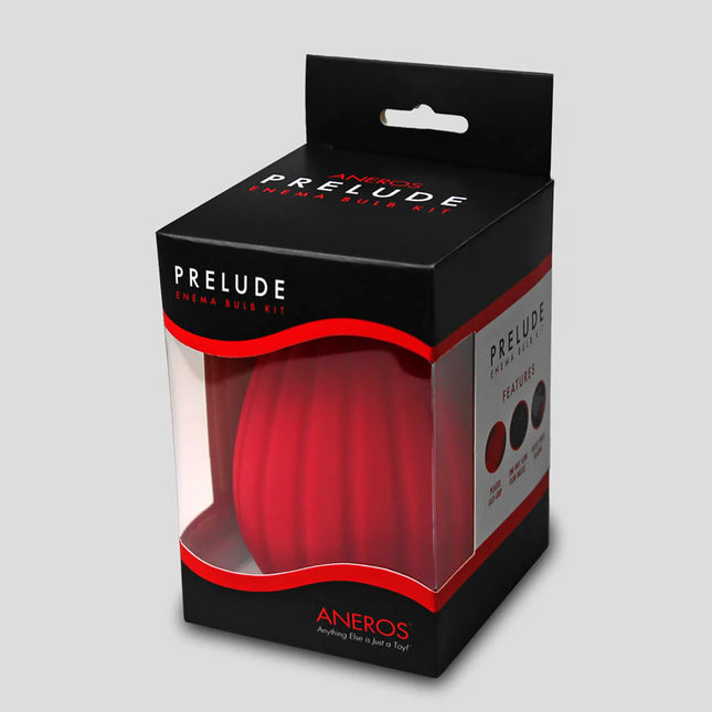 Aneros Prelude Enema Bulb Kit Red and Black Case