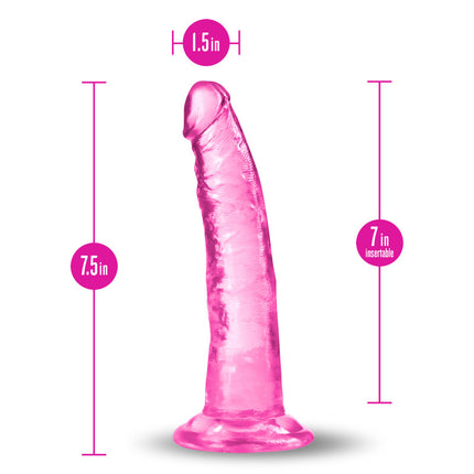 Size chart for B Yours Plus Lust N Thrust 7.5 Inch Dildo - Pink