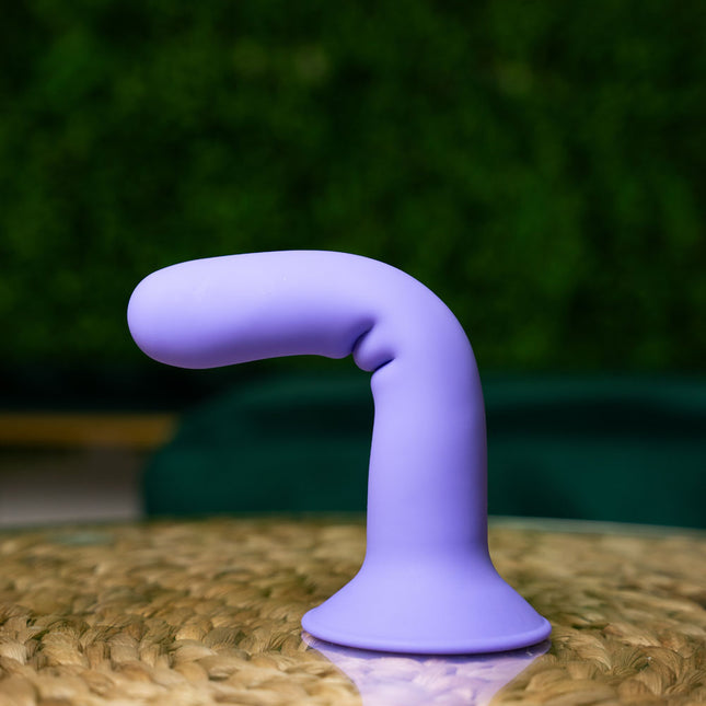 Bendable 8 Inch Purple Dildo Front View