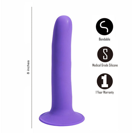 Maia MARIN 8 Inch Purple Dildo Product Features and Size Chart