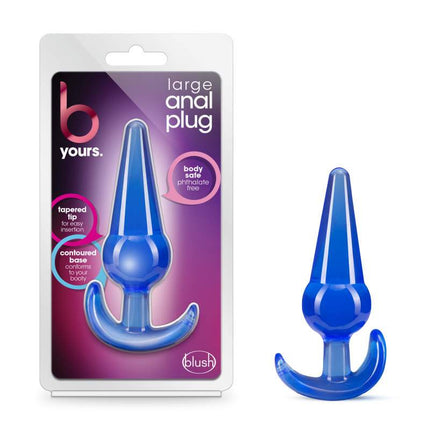 B Yours Blue Large Anal Plug with Case