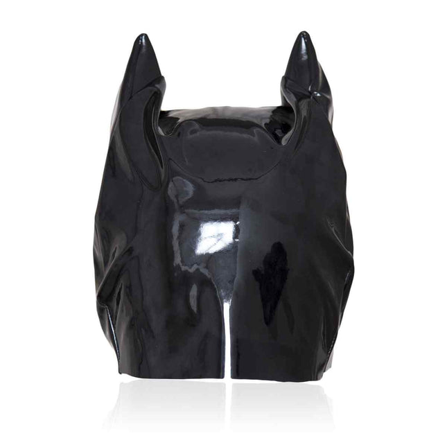 Behind View of Black Bondage Cat Hood