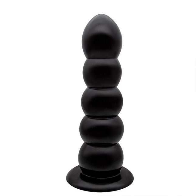 Black Beaded Anal Dildo with Suction Cup Base 8 Inch