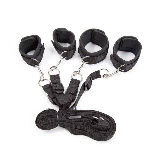 Black Bed Restraint Kit for Ankles and Wrists