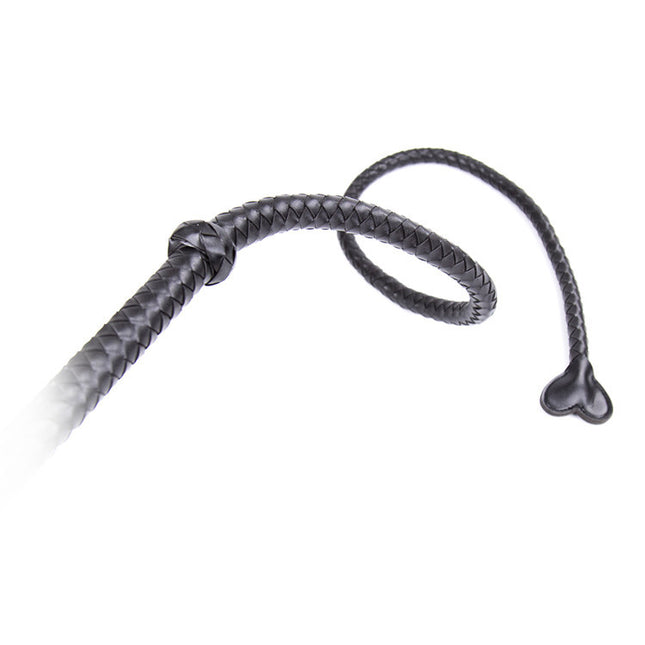 Black Bondage Whip with Love heart Tip