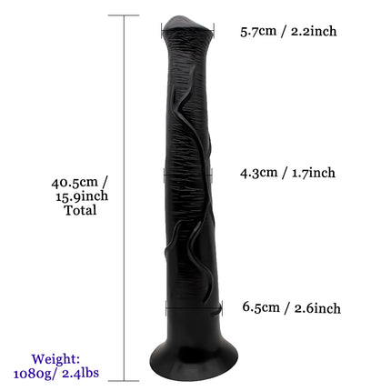 Black Extra Long Flexible Dildo 16 Inch Size Chart