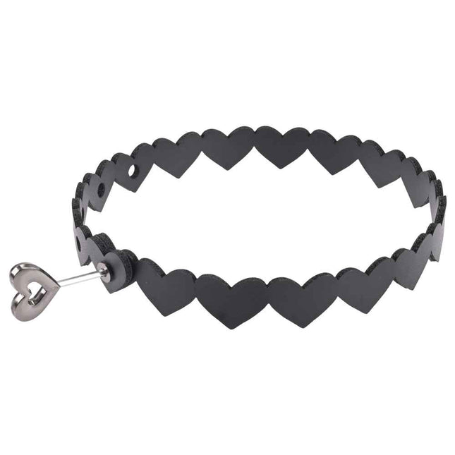 Black Heart Day Collar with Twist Heart Key