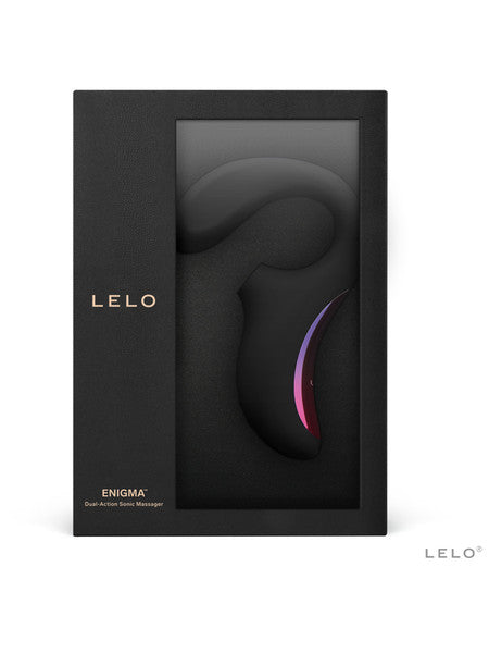 Black LELO Enigma Cruise Sonic Clitoral & G-Spot Massager Box