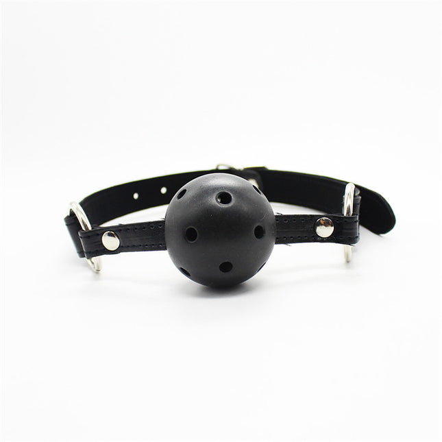 Black Leather Silicone Ball Gag