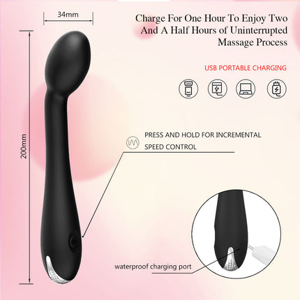 Black Luxury G Spot Vibration Massager Size Chart