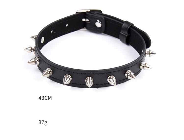 Black Punk Spike Choker Size Chart