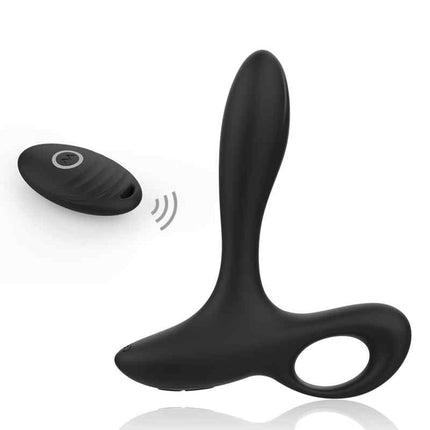 Black Remote Control Prostate Massager 10 Vibrations