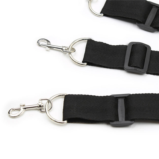 Black Restraints Straps with Silver Clips