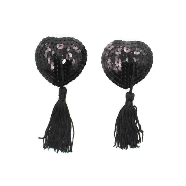 Black Sequin Round Nipple Pasties