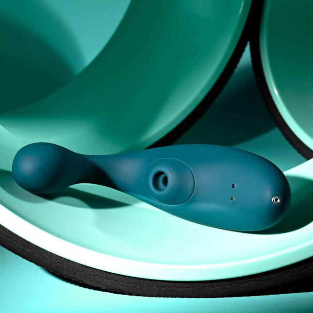 Blue Playboy Pleasure CHARMER Vibrator small on side