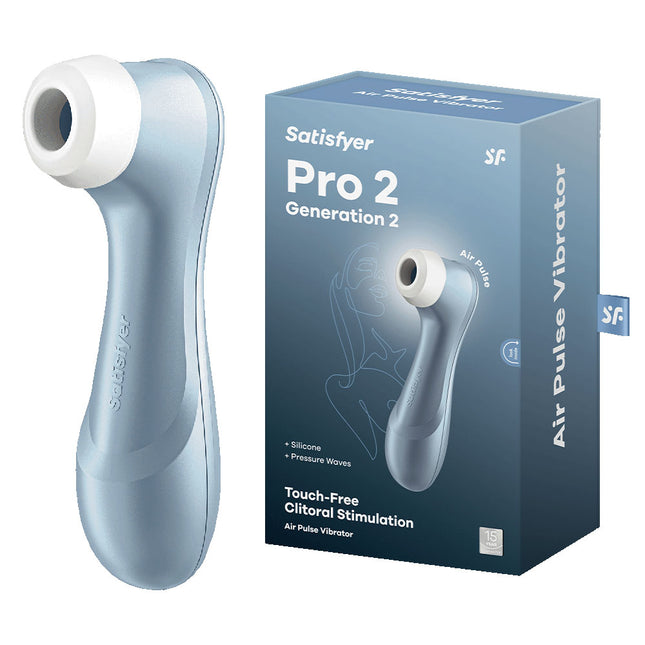 Blue Satisfyer Pro 2 Next Generation Clitoral Stimulator Sex Toy and Box