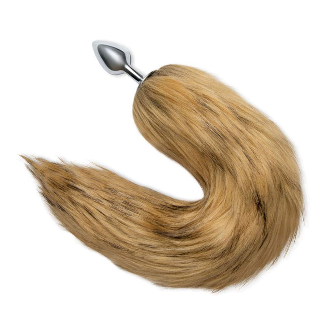 Brown Fox Tail Butt Plug Front View