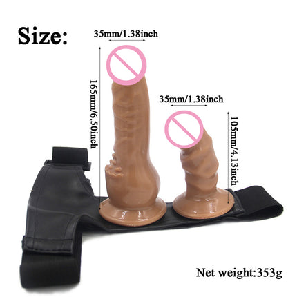 Brown Realistic Strap On Double Dildo