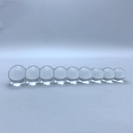 Clear Beaded Glass Dildo 5 Inch