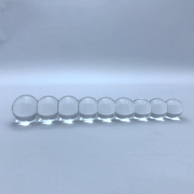 Clear Beaded Glass Dildo 5 Inch