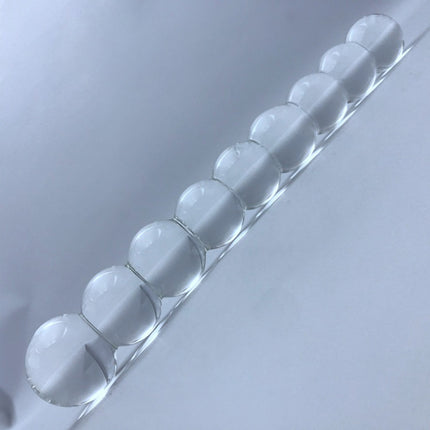 Clear Beaded Glass Dildo 5 Inch 45 Degree Angle