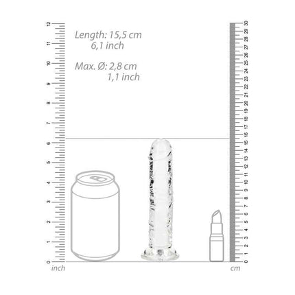 Clear REALROCK 6 Inch Suction Cup Dildo Size Chart