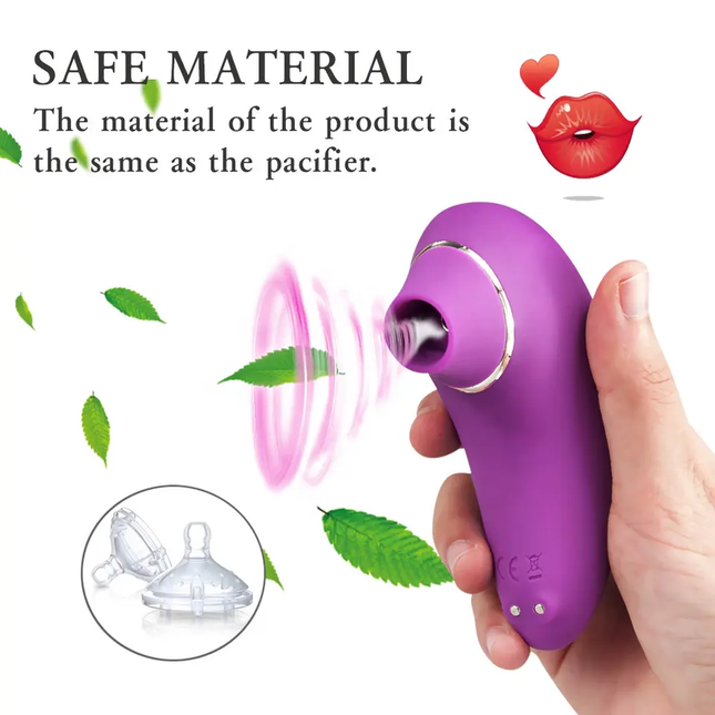 Clitoris Suction Vibrator 9 Sucking Modes Rechargeable Purple Silicone Material