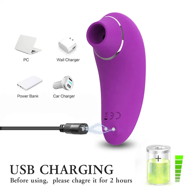 Clitoris Suction Vibrator 9 Sucking Modes Rechargeable USB Diagram