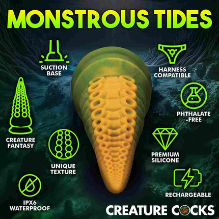 Creature Cocks Monstropus 2.0 Vibrating Tentacled Monster Silicone Dildo Features