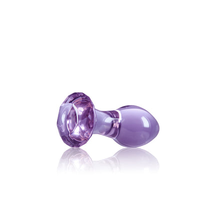 Crystal Gem Purple Glass Butt Plug Side View