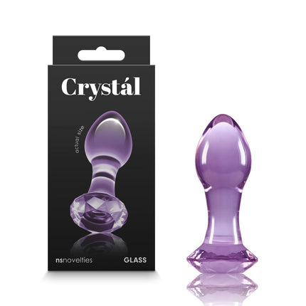 Crystal Gem Purple Glass Butt Plug with Box