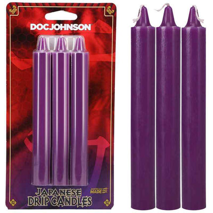 Doc Johnson Japanese Drip Candles - Purple 3 Pack case of 3 candles