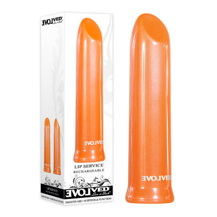 Evolved Lip Service Orange Lipstick Vibrator Sex Toy with Box