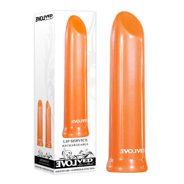 Evolved Lip Service Orange Lipstick Vibrator Sex Toy with Box