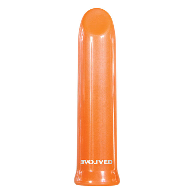 Evolved Lip Service Orange Lipstick Vibrator Straight Up View