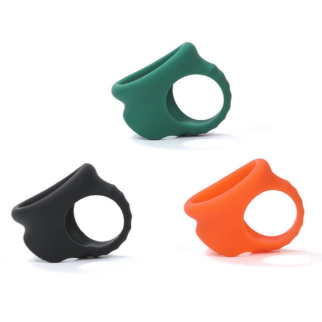 Elastic Silicone Cock Ring in Black, Green and Orange