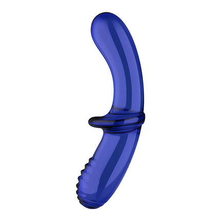 Elegant view of Blue Satisfyer Glass Dildo